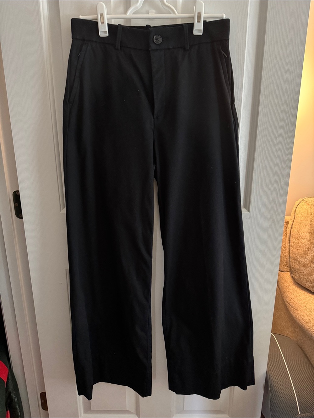 SPANX Black Cropped Wide-Leg Ankle Pants
